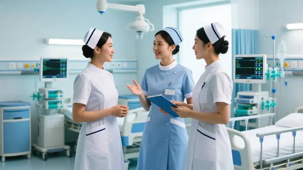 پرستاران در حال صحبت در مطب